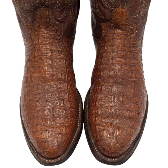 Vintage Justin Boots Rare Exotic Hornback Alligator 10D Cowboy Western Boots CBC - Picture 11 of 14